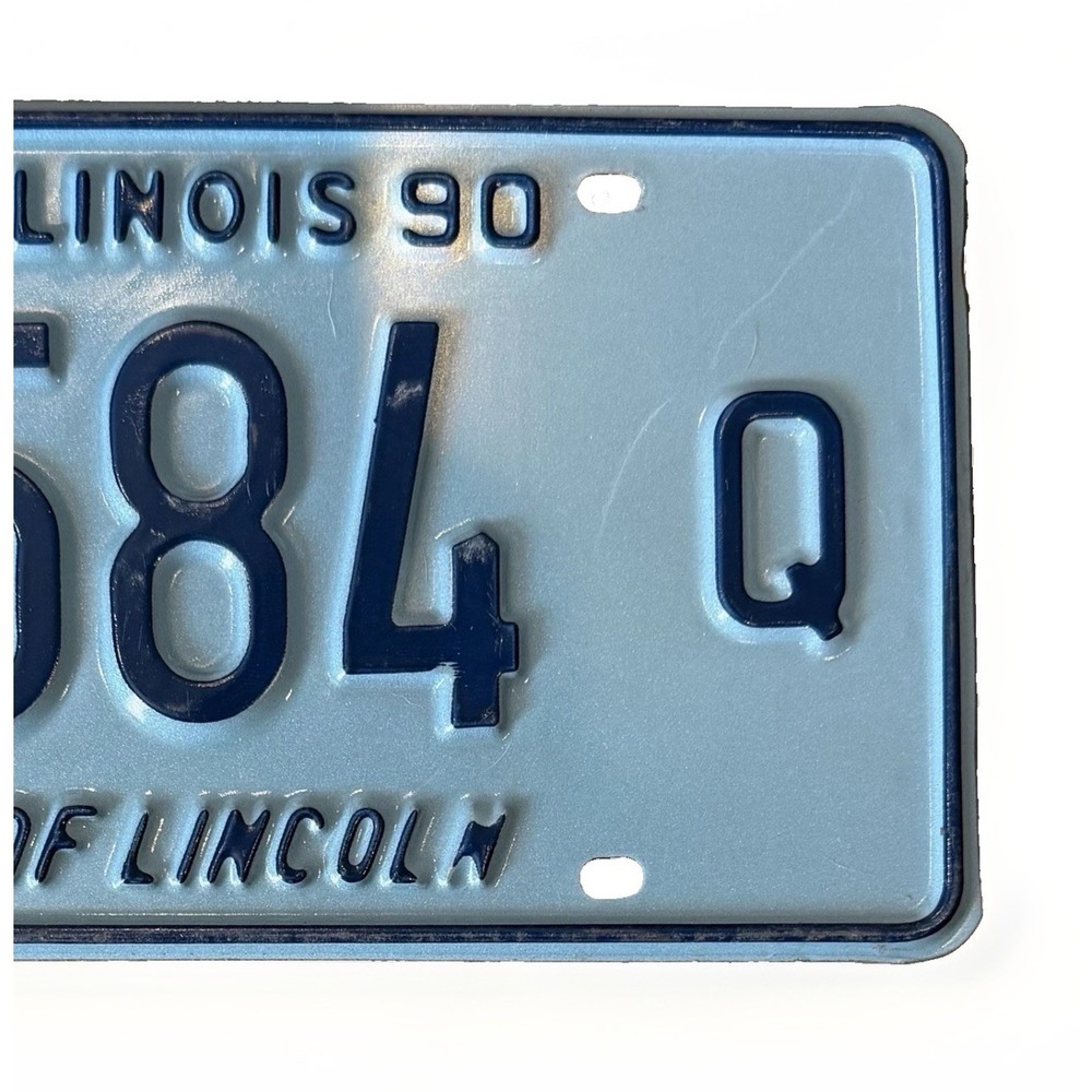 1990 Illinois License Plate Land of Lincoln 7584 Q - Picture 3 of 3